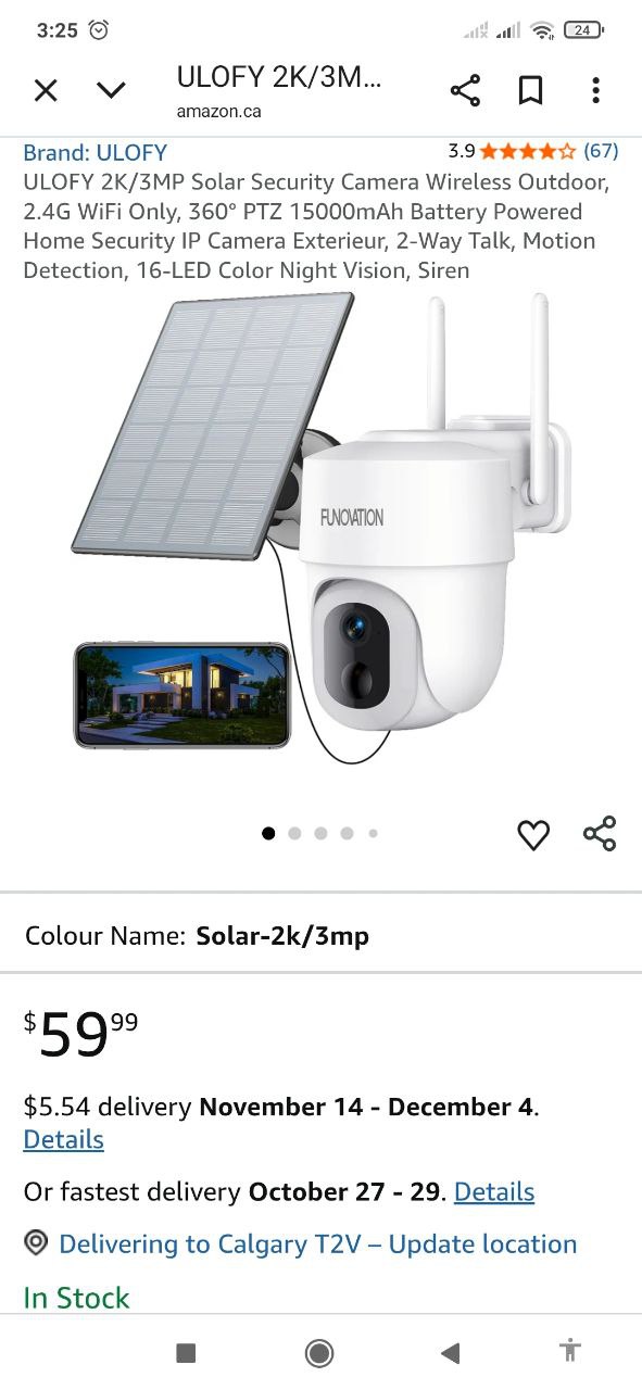 NEW Funovation Solar Security Camera – 2K/3MP Wireless Outdoor - photo 2