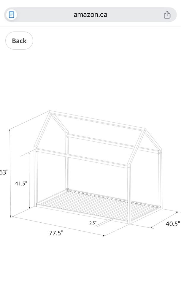 House floor bed with slats - grey - photo 2