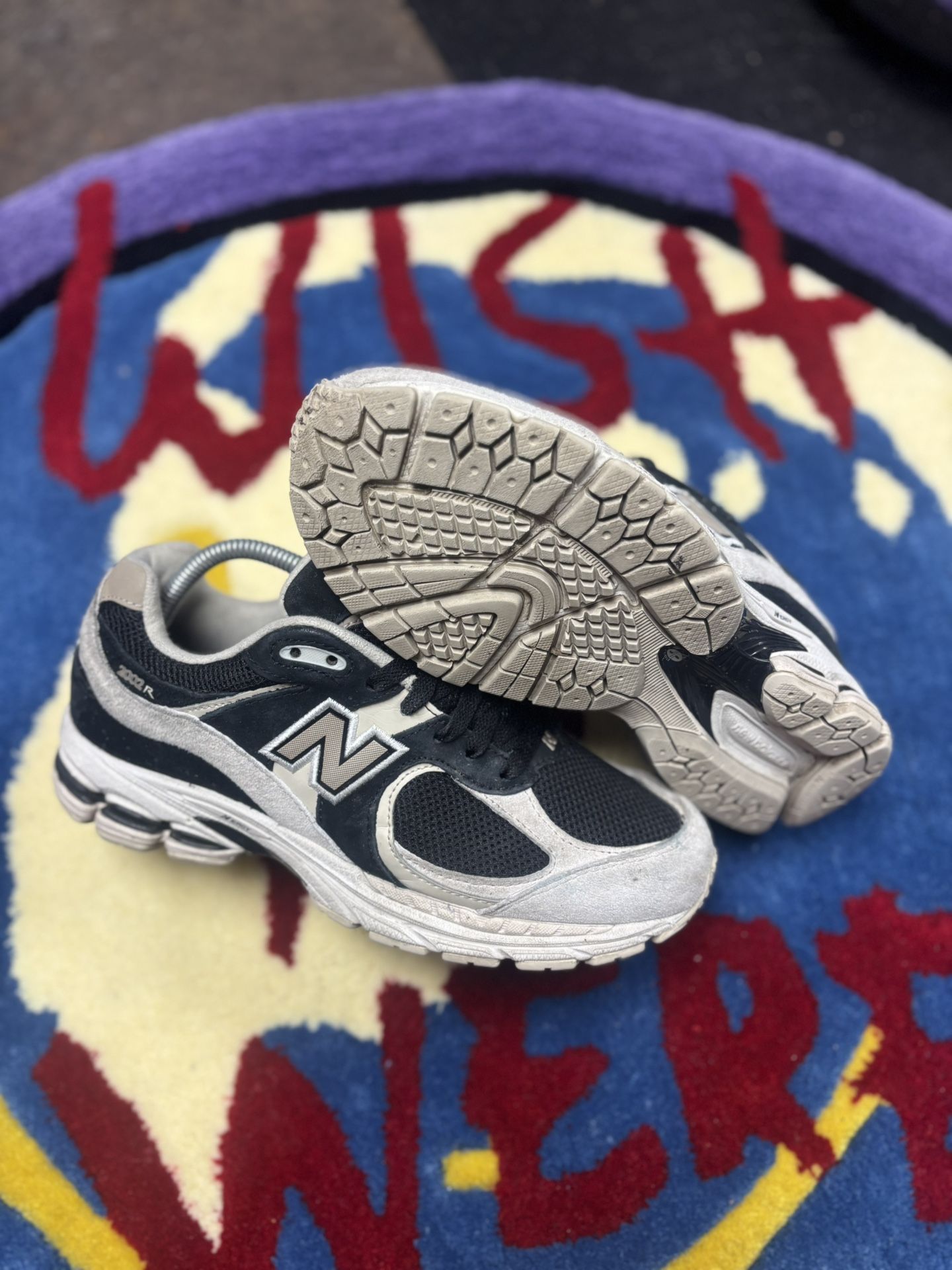 New Balance 2002r Black Biege Tan