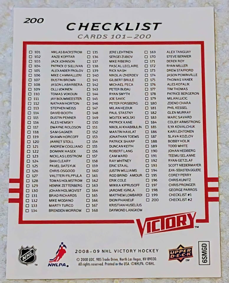 Upper Deck Victory 2008/09 Hockey Cards - photo 3