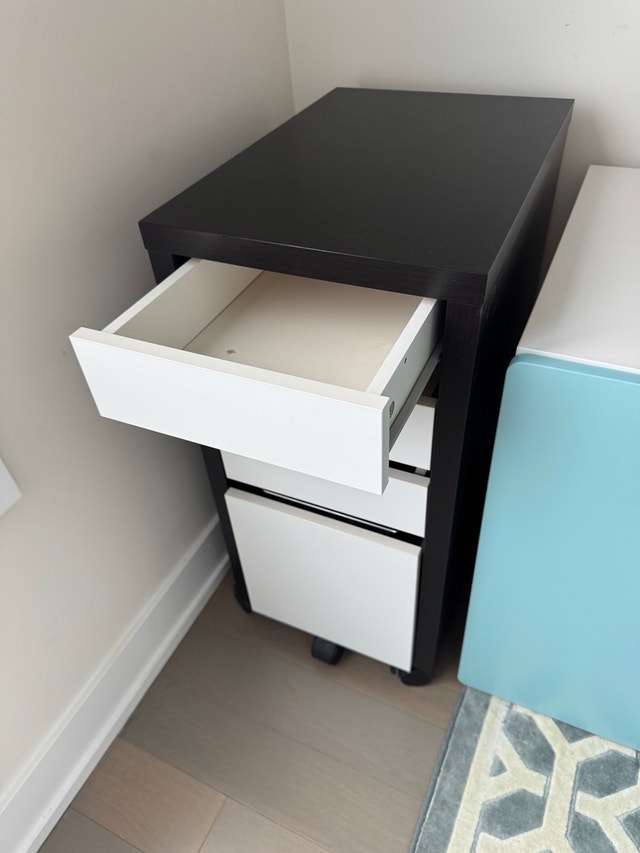 Ikea MICKE File Storage Drawer Unit, Dark Brown and White - photo 2