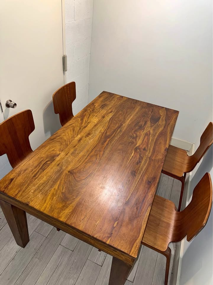 West Elm Solid Wood Dining Table And Chairs