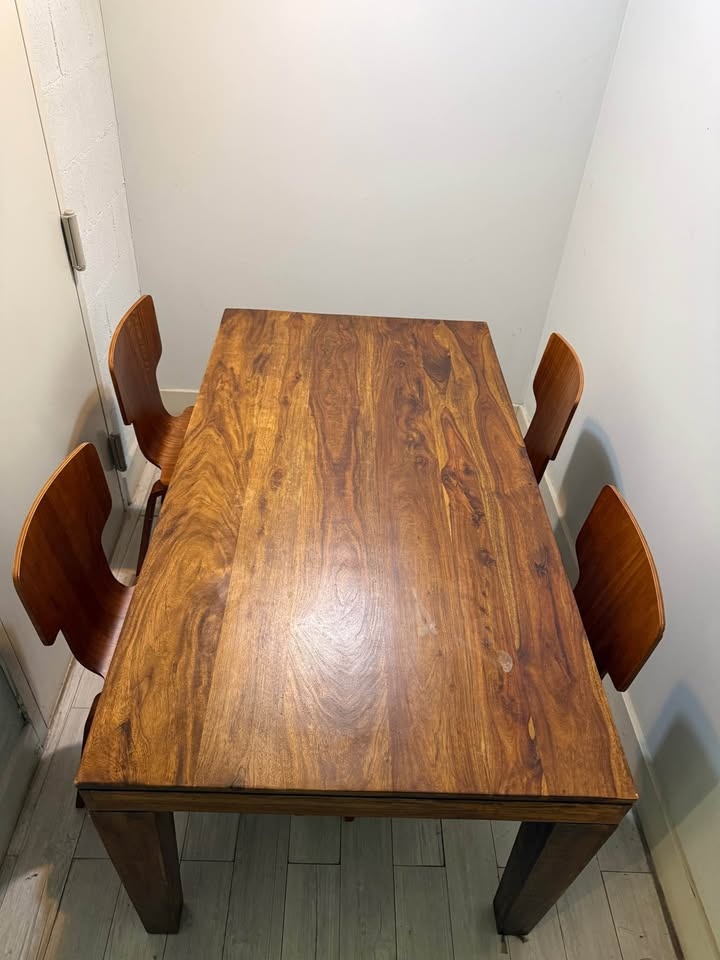 West Elm Solid Wood Dining Table And Chairs - photo 3