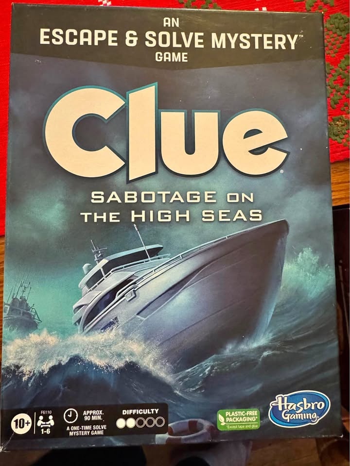 Clue escape and solve mystery game.
