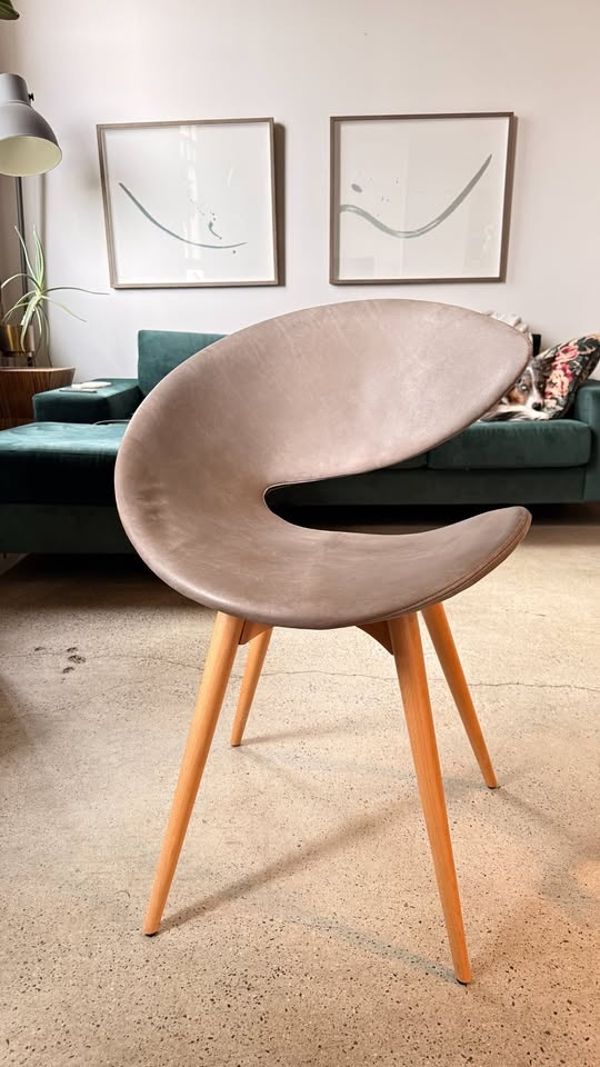 MIDJ Twist Chair — Italian Leather Sculptural Accent Chair