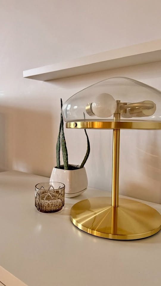 ÅTERSKEN Table Lamp – Gold / Clear Glass
