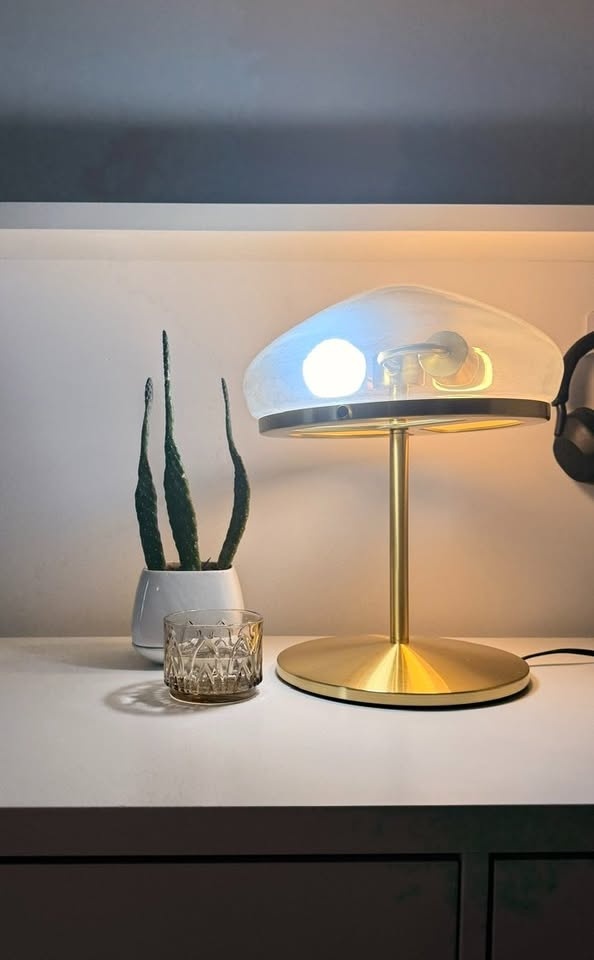 ÅTERSKEN Table Lamp – Gold / Clear Glass - photo 4