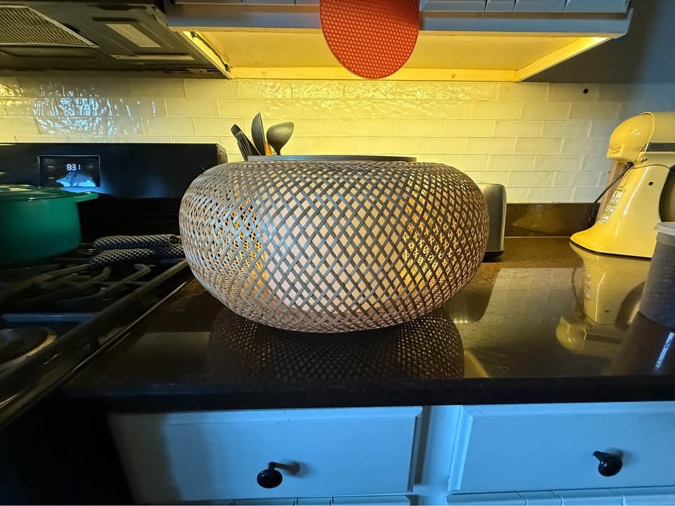 Bamboo Rattan Pendant light fixture lamp - photo 2