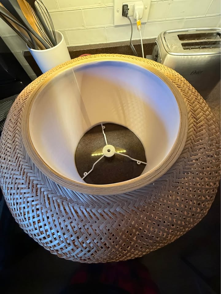 Bamboo Rattan Pendant light fixture lamp - photo 3