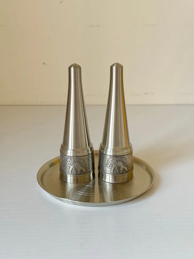 Oriental Pewter Thailand Salt and Pepper Shakers