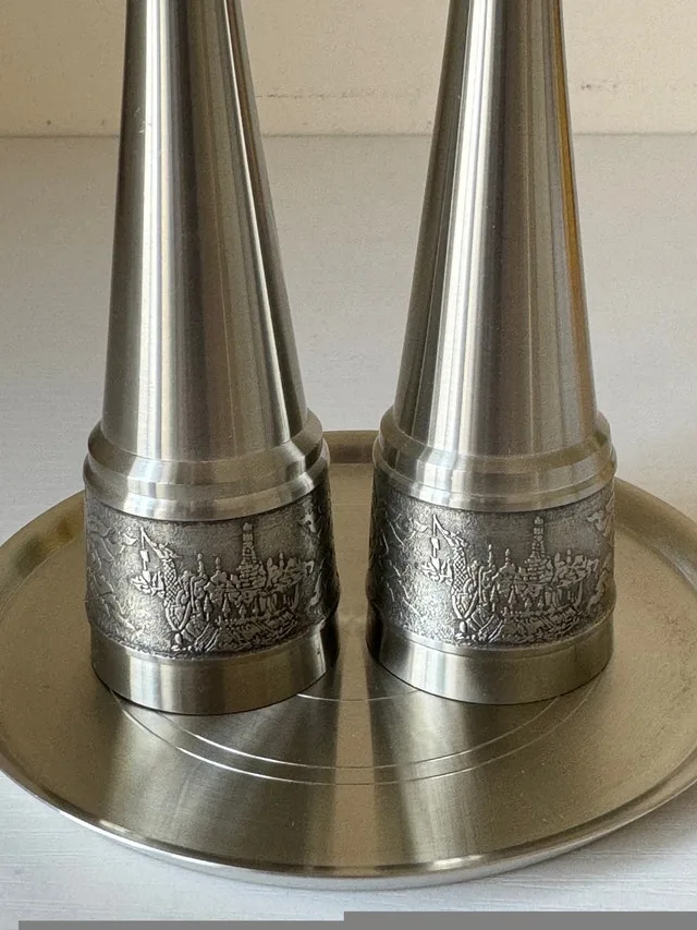 Oriental Pewter Thailand Salt and Pepper Shakers - photo 3