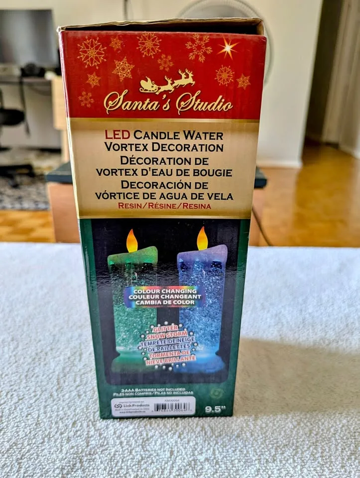Santa’s Studio LED Water-Vortex Candle – Holiday Décor thumbnail