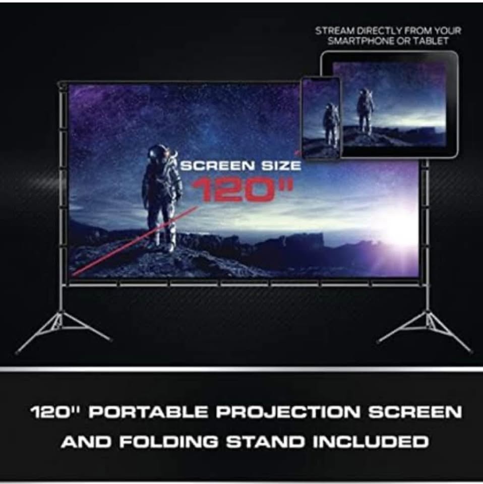 Projector With 120-inch screen, stand & case - Monster - photo 4