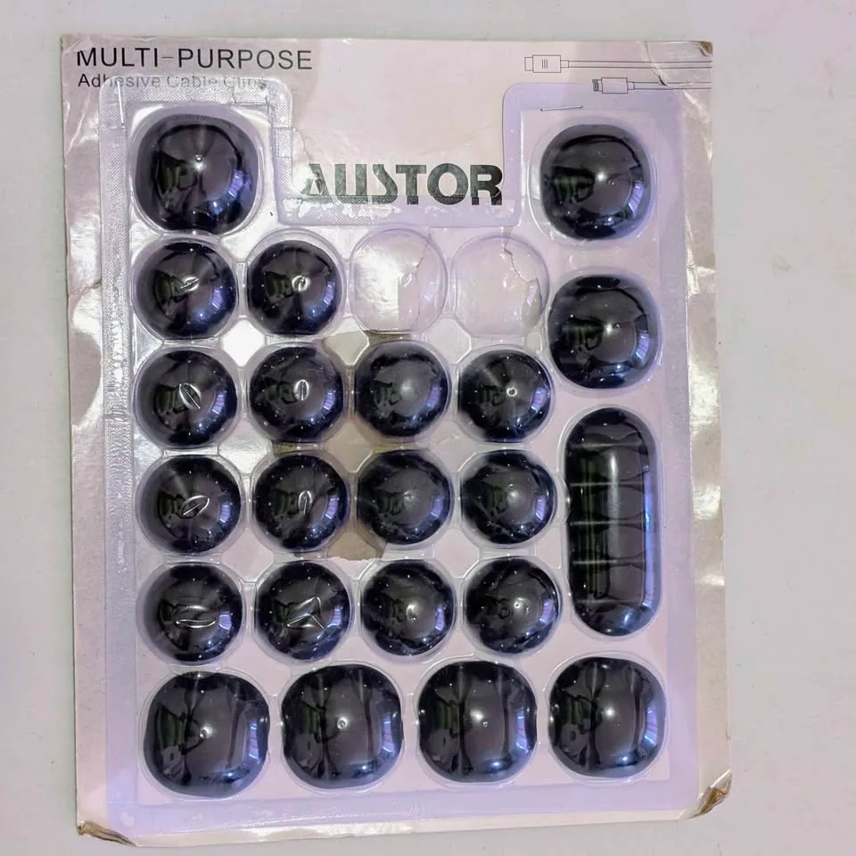 Austor 24-pc Adhesive Cable Clips - Black - Nearly Full thumbnail