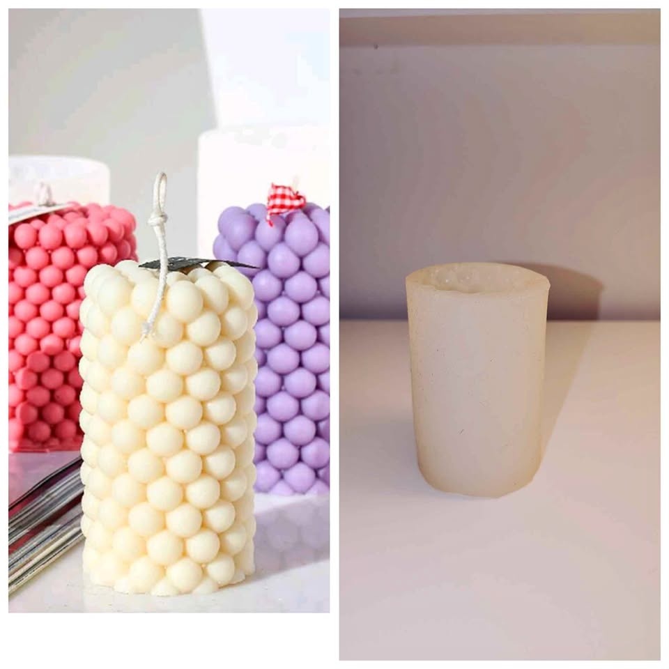 Bubble pillar candle silicone mold for soap candle making