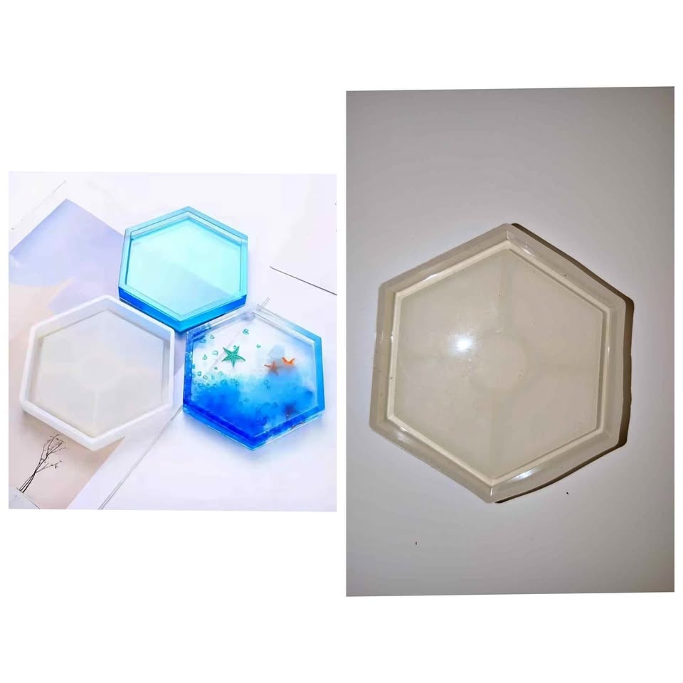 Hexagonal candle dish/coaster silicone mold