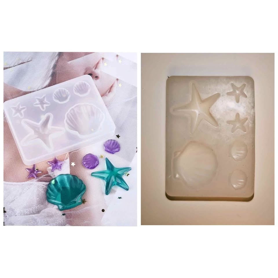 Stars and seashells silicone mold for candle and resin making