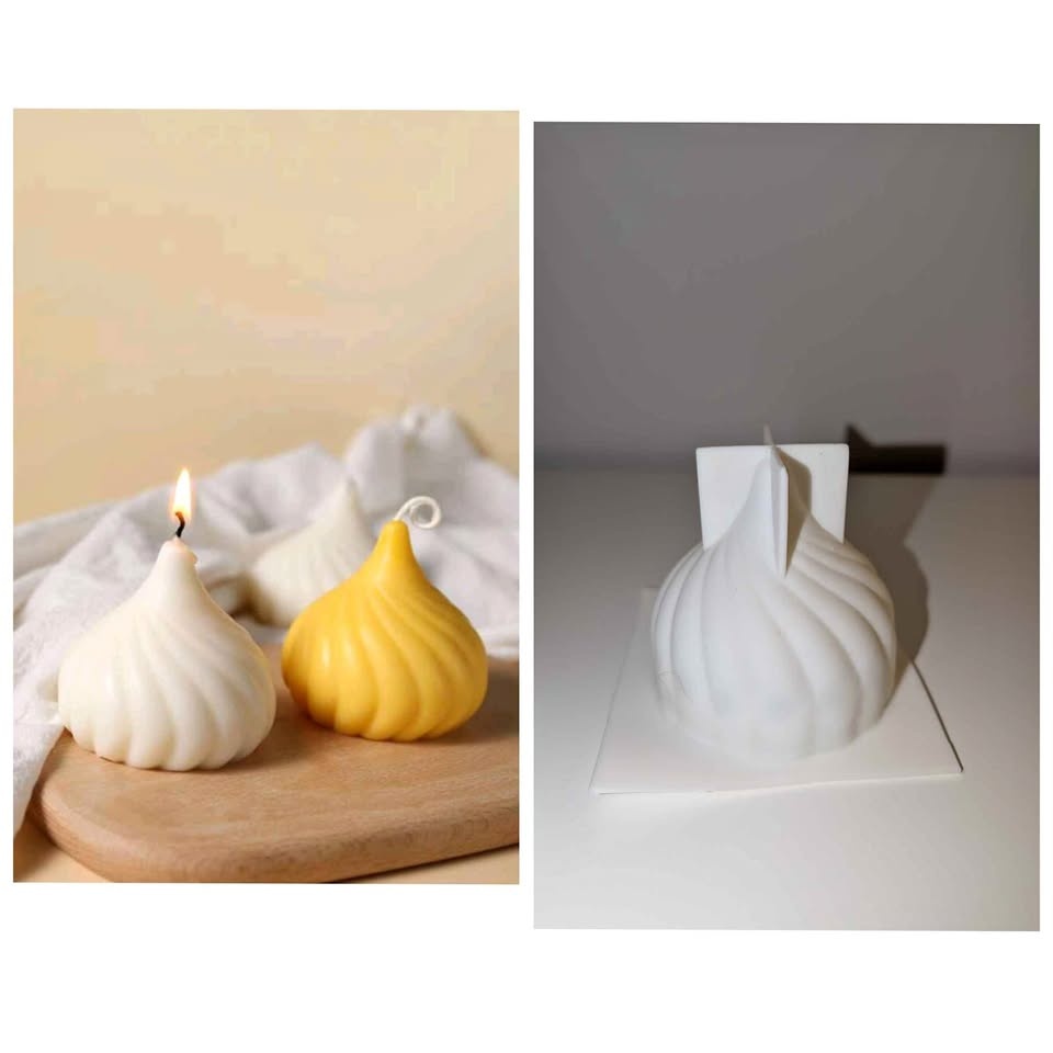 Twisted bun shaped silicone mold for soap and candle making