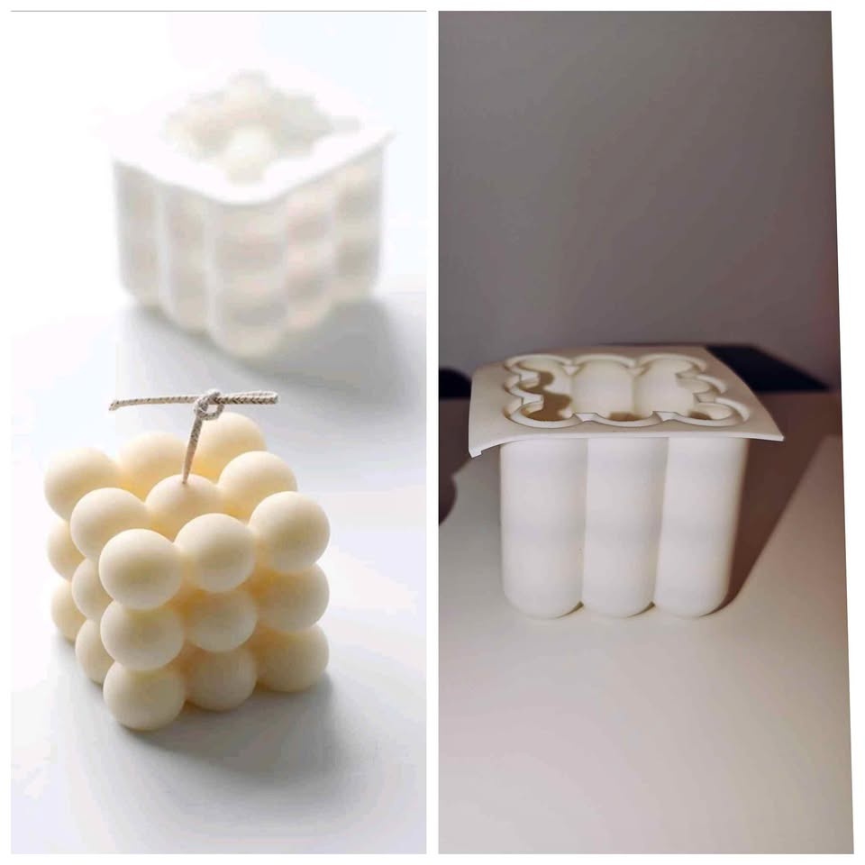 Bubble cube silicone mold for soap and candle making