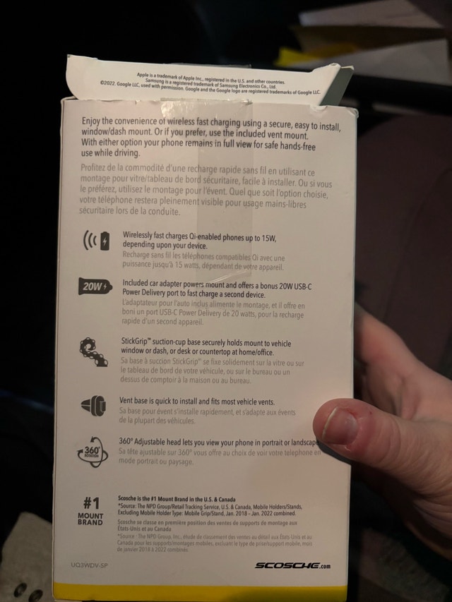 Scosche UQ3 Universal Phone Mount with Wireless charging - photo 5