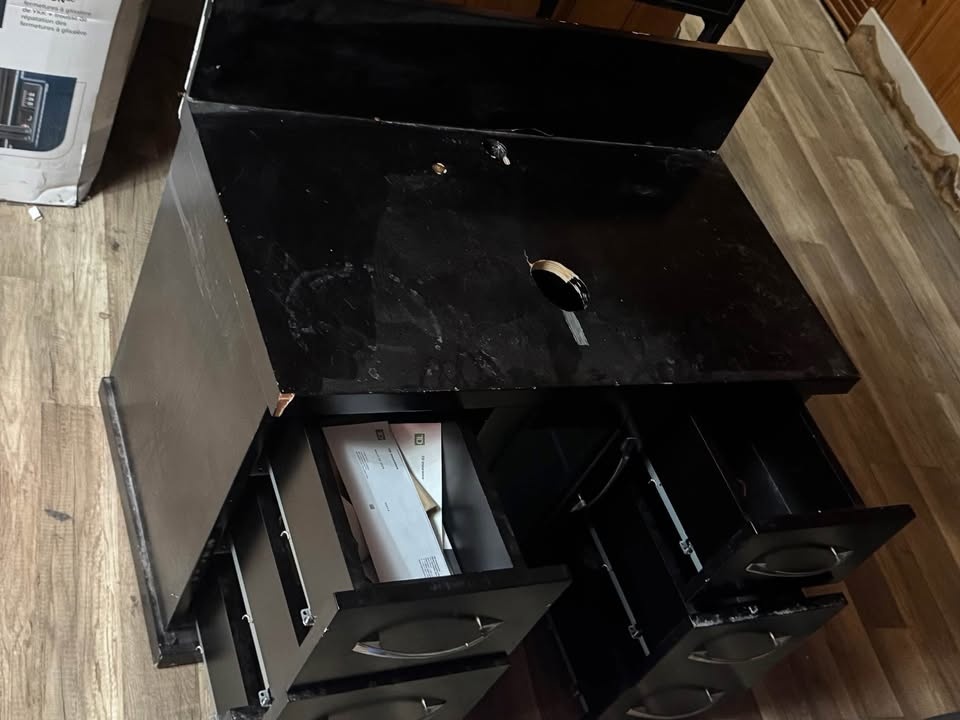 Black Storage Cabinet / TV Stand / Sideboard – As Is - photo 2