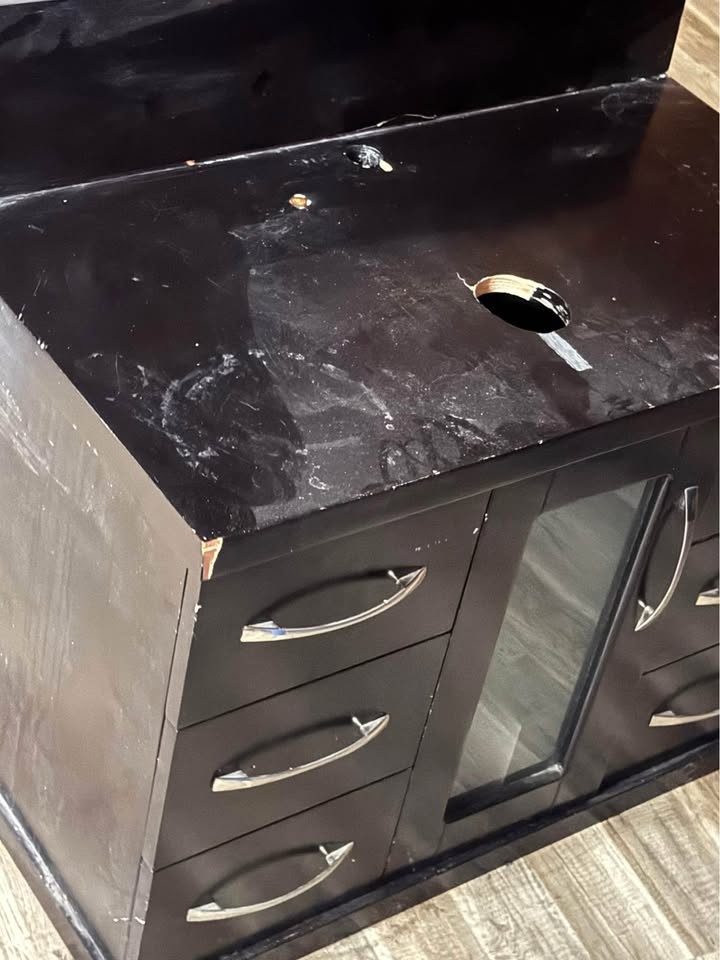 Black Storage Cabinet / TV Stand / Sideboard – As Is - photo 3