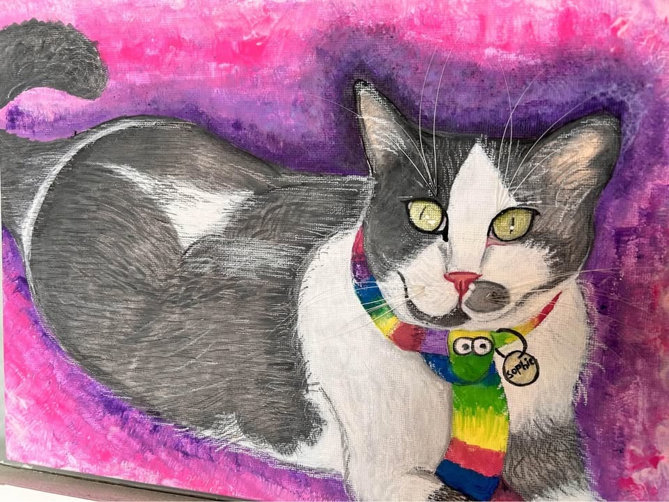 Pet portrait with acrylic paint on canvas - photo 2