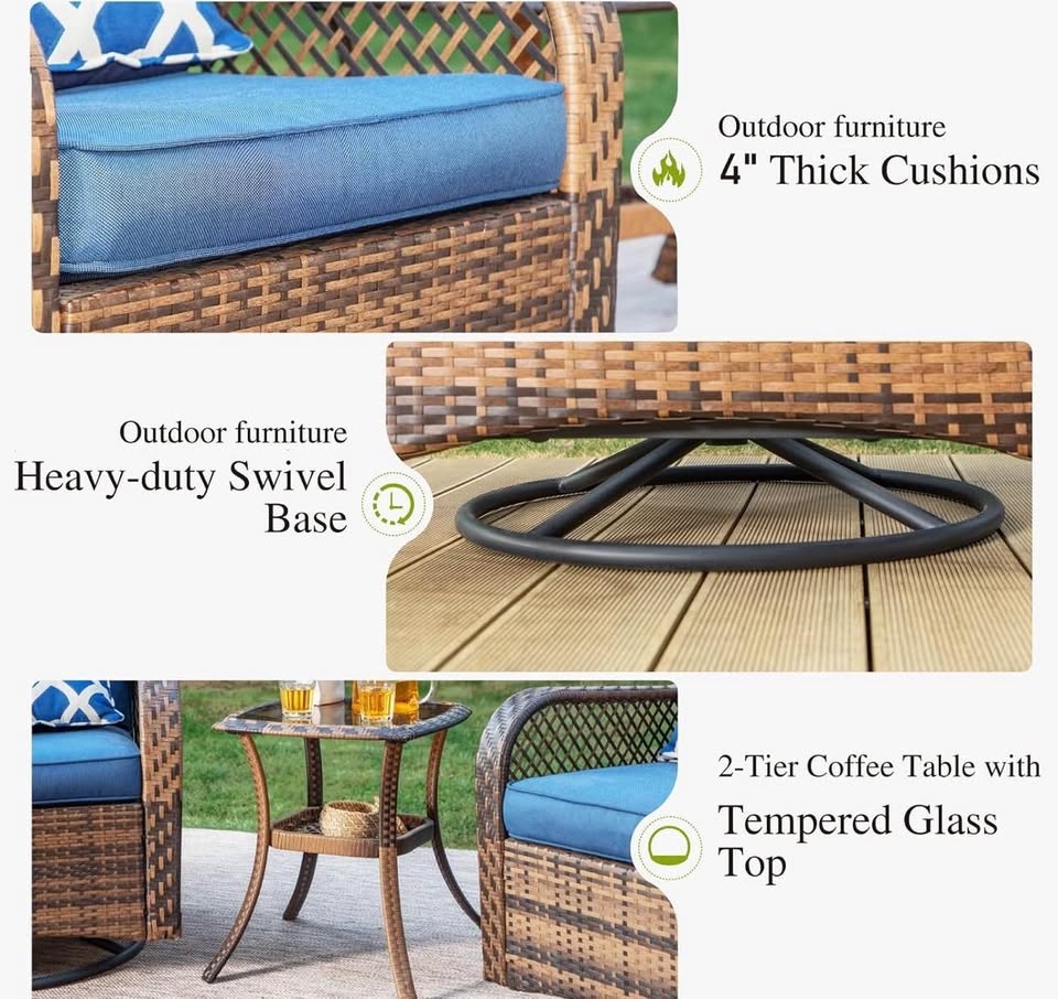 Set of 3 outdoor patio furniture/ Juego de 3 muebles de patio al - photo 4
