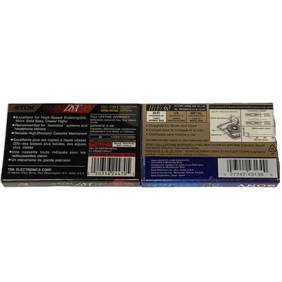 Lot of 2 Sealed Cassette Tapes DSX90 Sony HiFi 60 - photo 2
