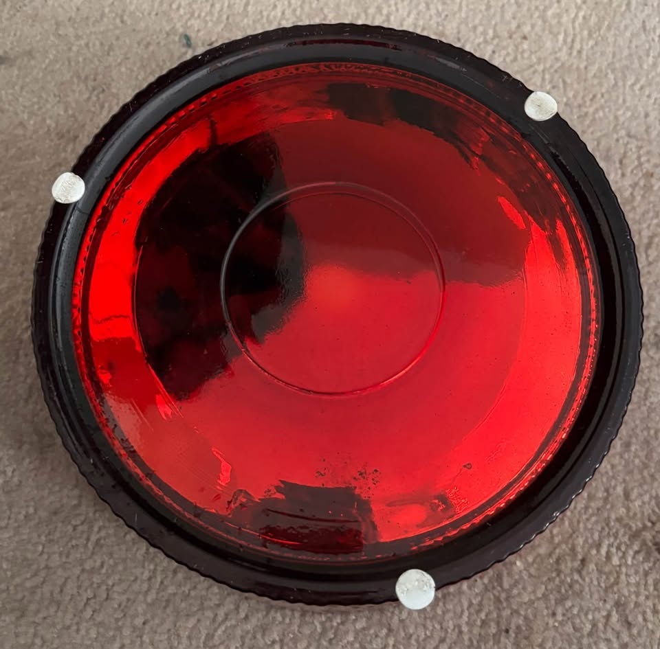 Beautiful Red glass bowl with silver interior (9” diameter) - photo 3
