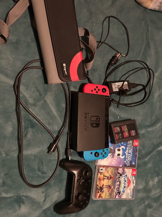 Nintendo Switch with 5 Games & Accessories