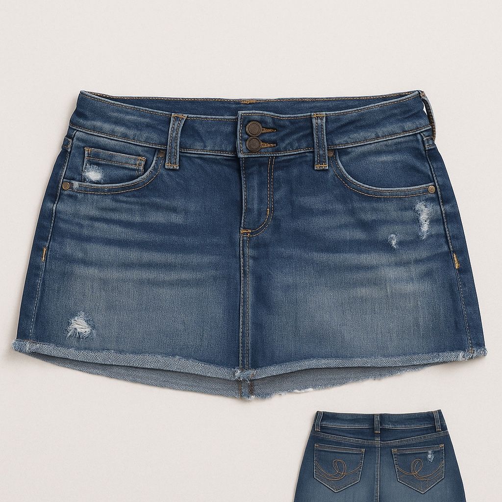 X2 Y2K Denim Micro Mini Skirt – Size 2