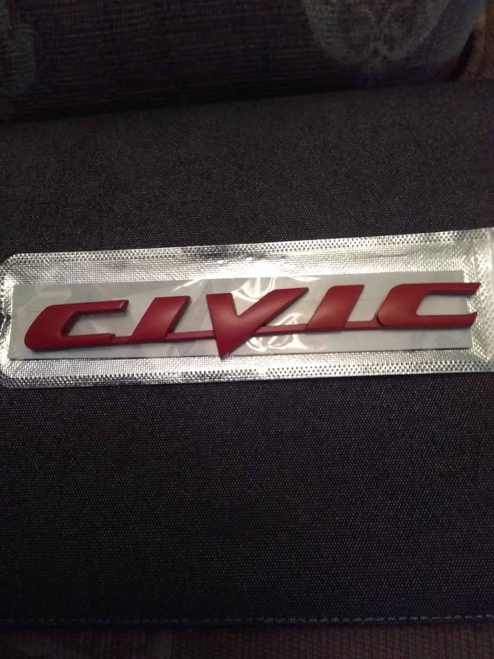CIVIC HONDA CIVIC, AVEO REAR TRUNK EMBLEM. MATTE RED - photo 3