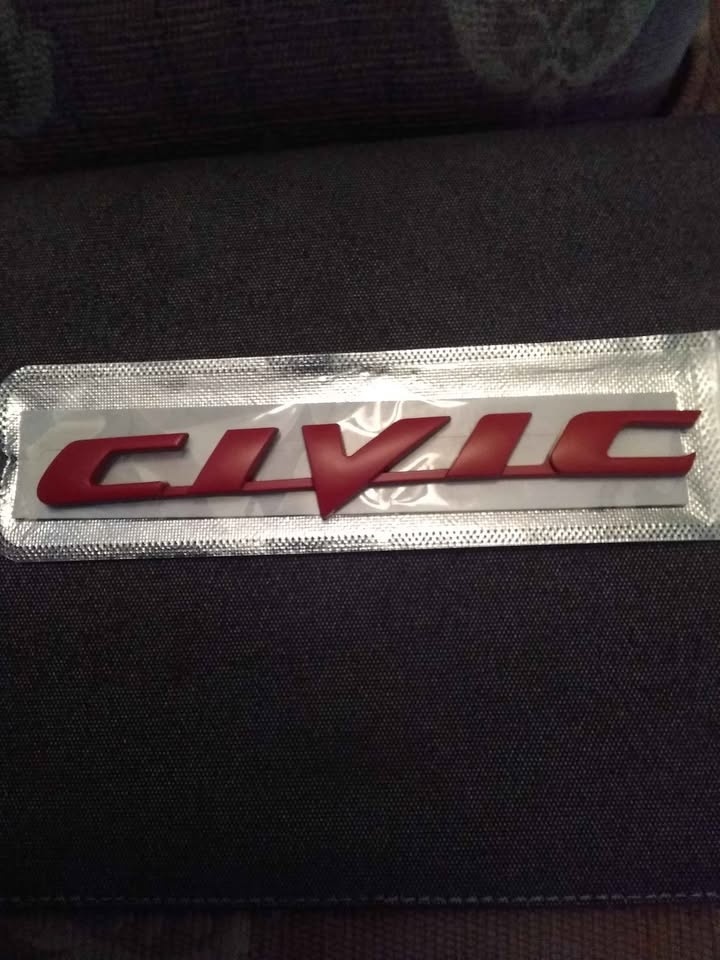 CIVIC HONDA CIVIC, AVEO REAR TRUNK EMBLEM. MATTE RED - photo 4