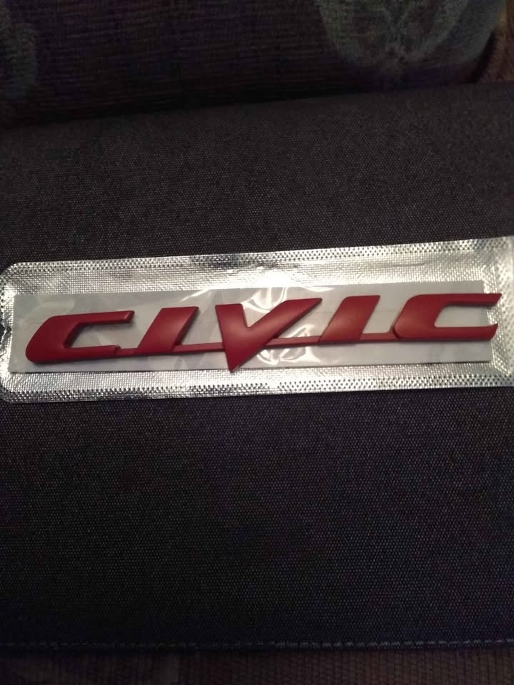 CIVIC HONDA CIVIC, AVEO REAR TRUNK EMBLEM. MATTE RED - photo 5