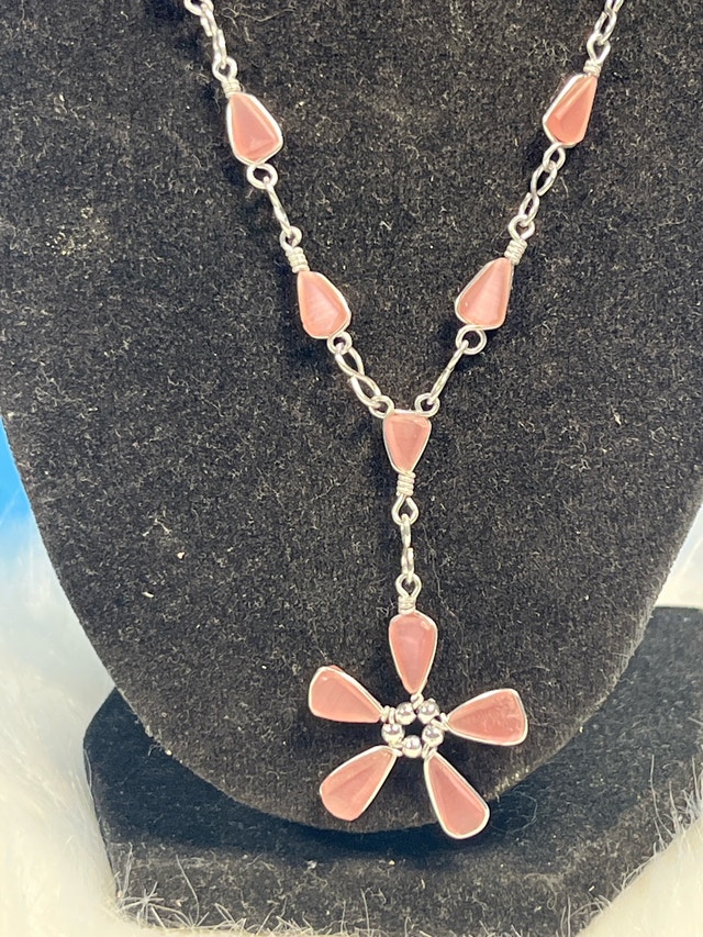 Pink Stone Flower Necklace - photo 2