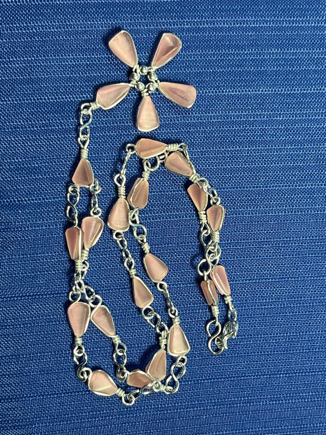 Pink Stone Flower Necklace - photo 3