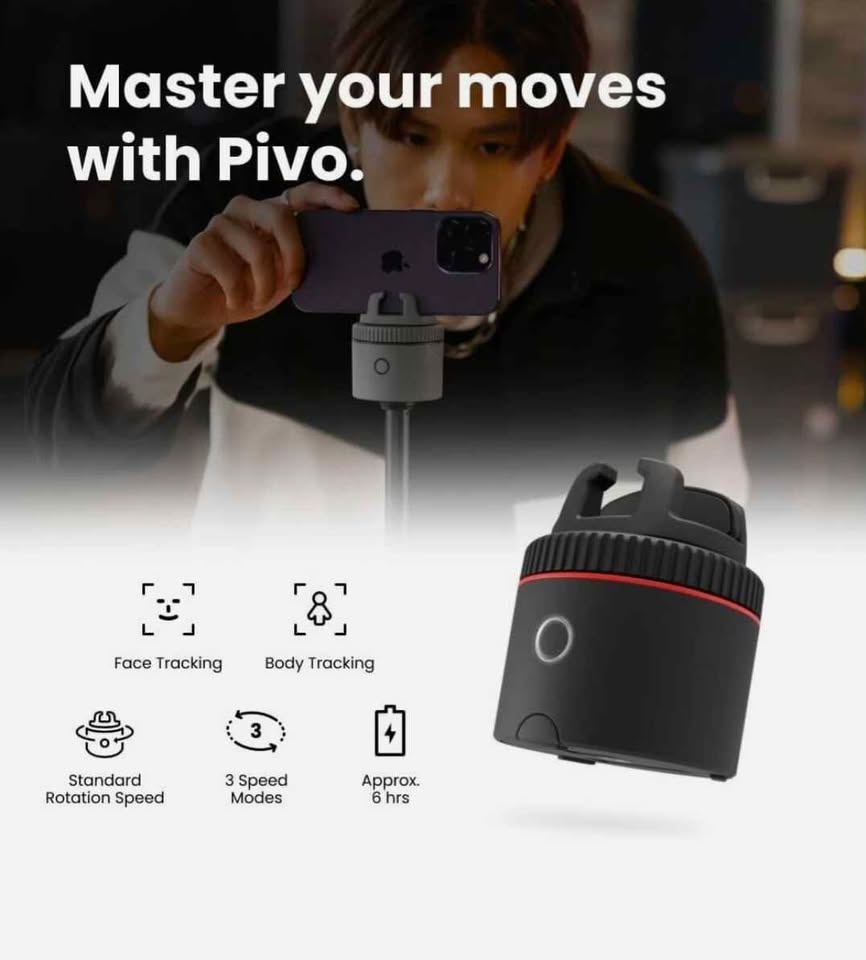 Pivo Pod Red + Remote Smart Phone Holder Camera 360 Tracking App - photo 4