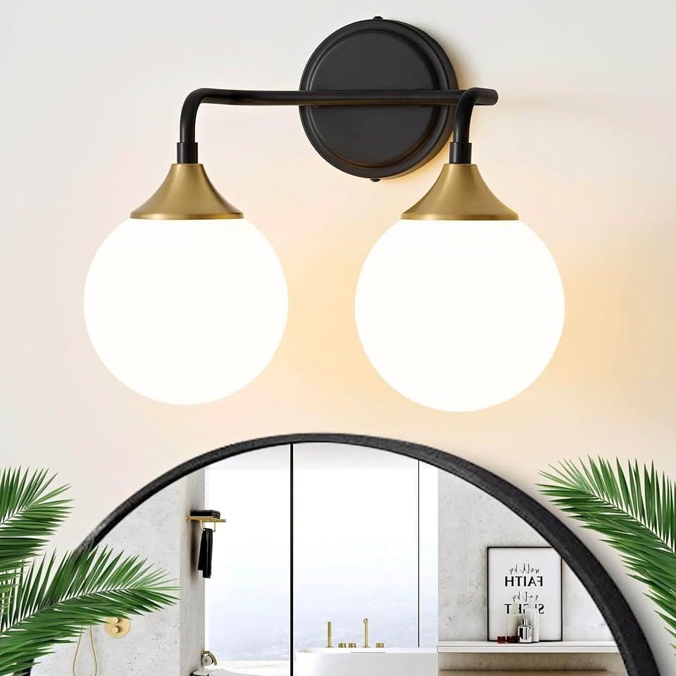 Sealed Black Gold Bathroom Light Fixtures