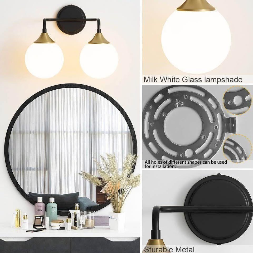 Sealed Black Gold Bathroom Light Fixtures - photo 4