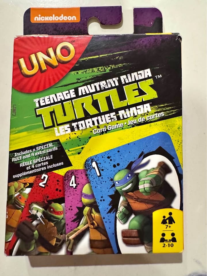 Ninja turtles Uno card game