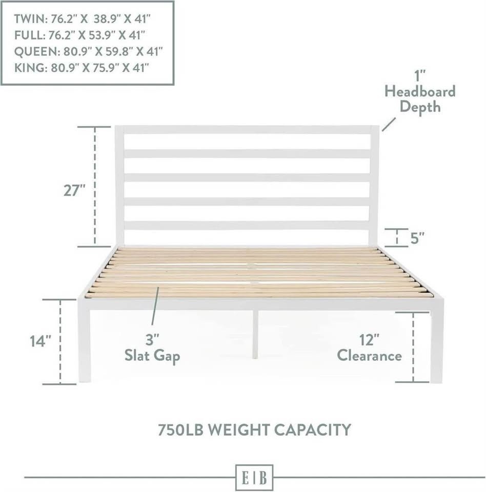 Sealed Twin Metal Platform Bed Frame - photo 2