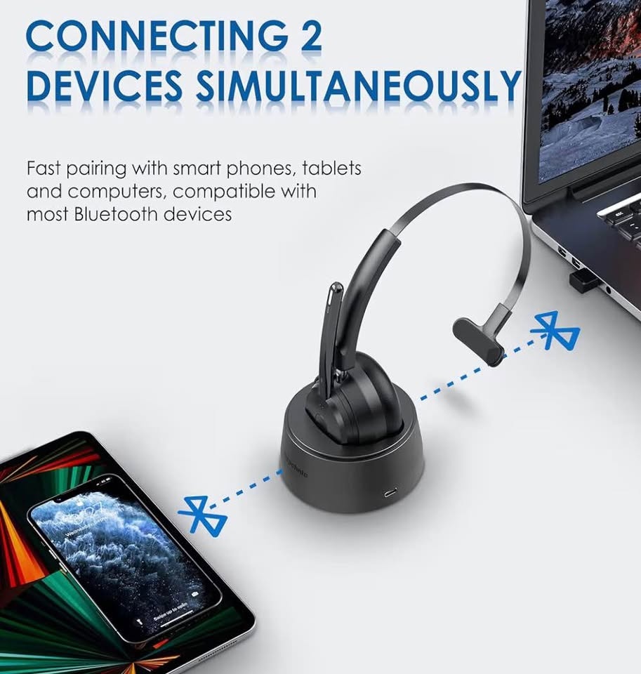 New Bluetooth, Noise Cancelling Head Set. - photo 4