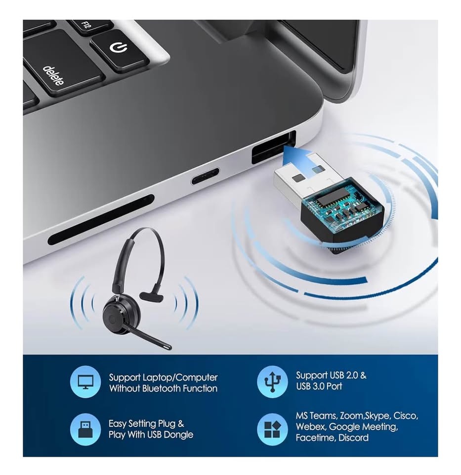 New Bluetooth, Noise Cancelling Head Set. - photo 5