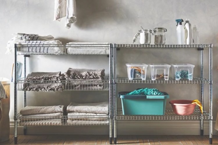 EEUC Ikea Omar galvanized shelfs, 1 large and 1 small