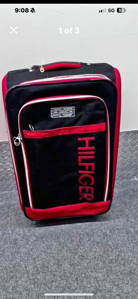 T.H Rolling Suitcase Black Red