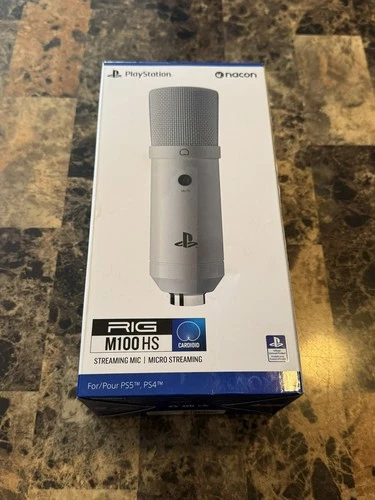 Playstation Nacon White Rig M100 HS Streaming Microphone Mic