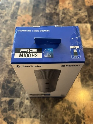Playstation Nacon White Rig M100 HS Streaming Microphone Mic - photo 2