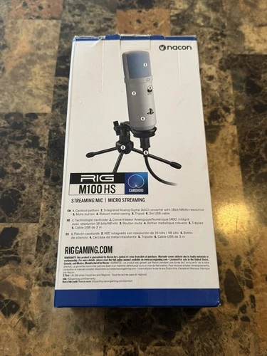 Playstation Nacon White Rig M100 HS Streaming Microphone Mic - photo 3