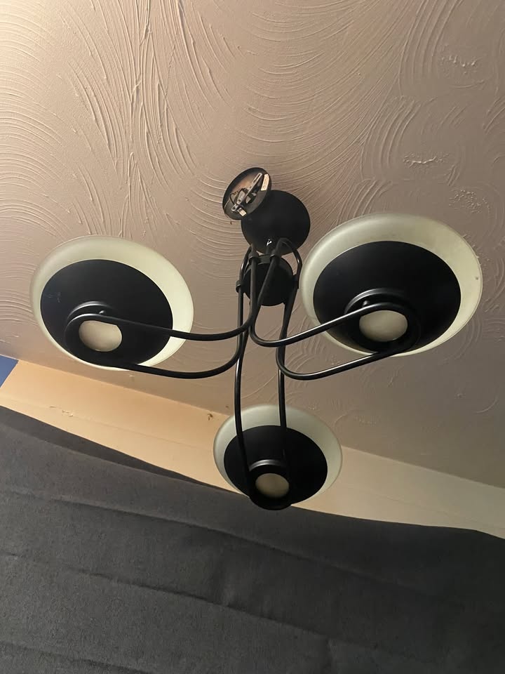 3 Lights Pendant Black 23" H x 24" W 3 Bulbs - photo 4